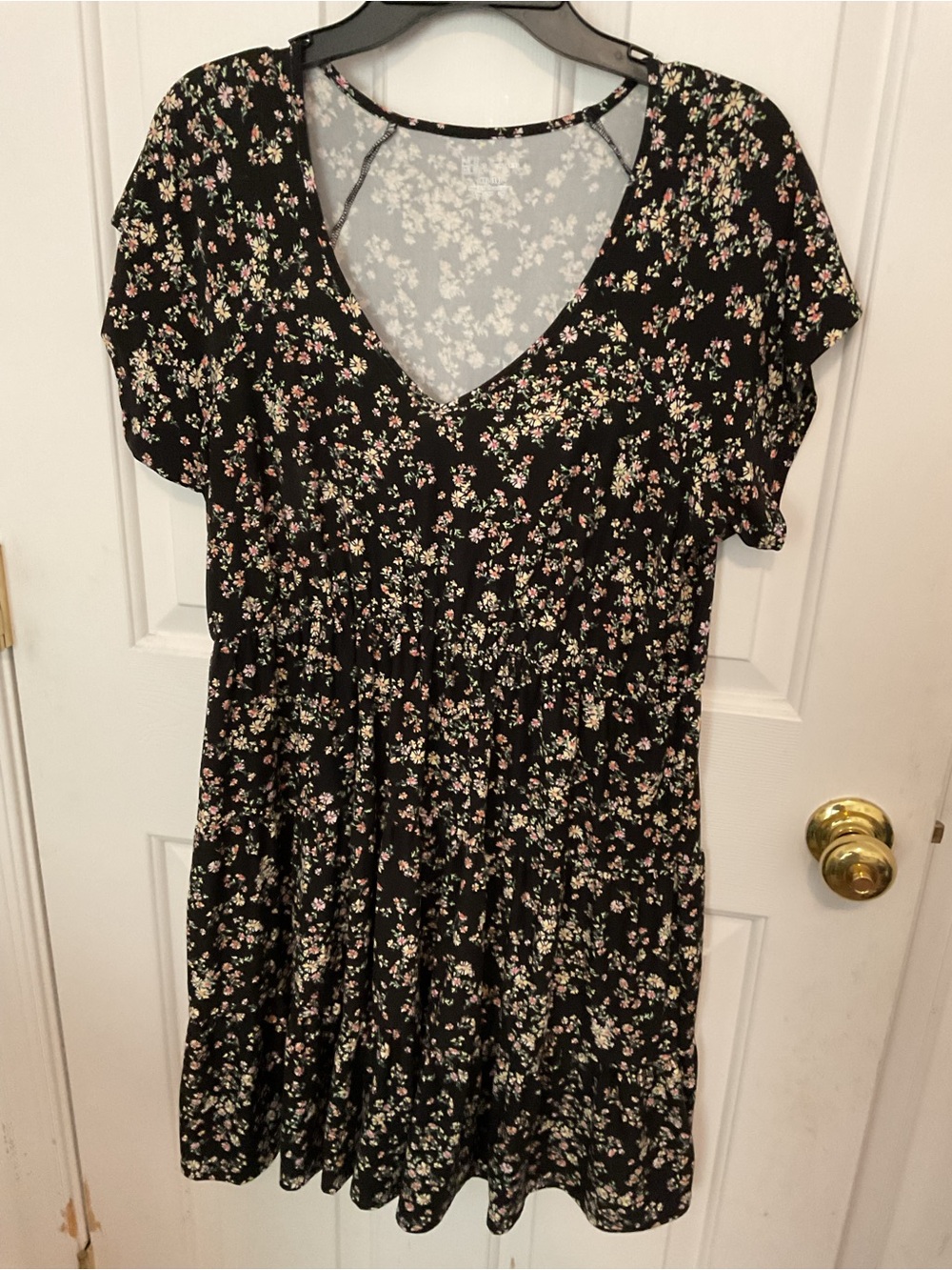 No Boundaries Black Floral V-Neck Dress